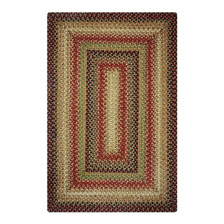 HOMESPICE DECOR 5 x 8 ft. Gingerbread Jute Oval Braided Rug - Brown, Deep Red 504807